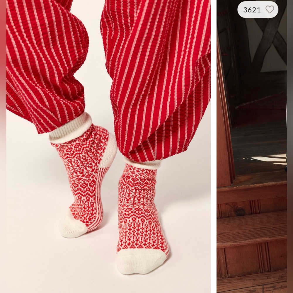 NWT Free People Nordic Knit Sock Bundle - red combo - One Size / ALL - Picture 2 of 12